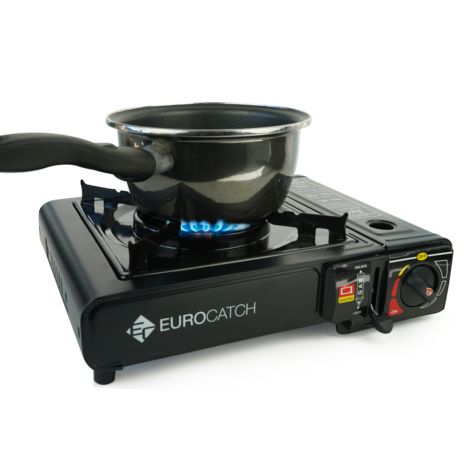 Eurocatch Outdoor - Kooktoestel op Gas - incl 8 Gasbussen -Gas Stove - Camping Kooktoestel - Gaspit - Gasfornuis - Gasstel - Cooker - Draagkoffer