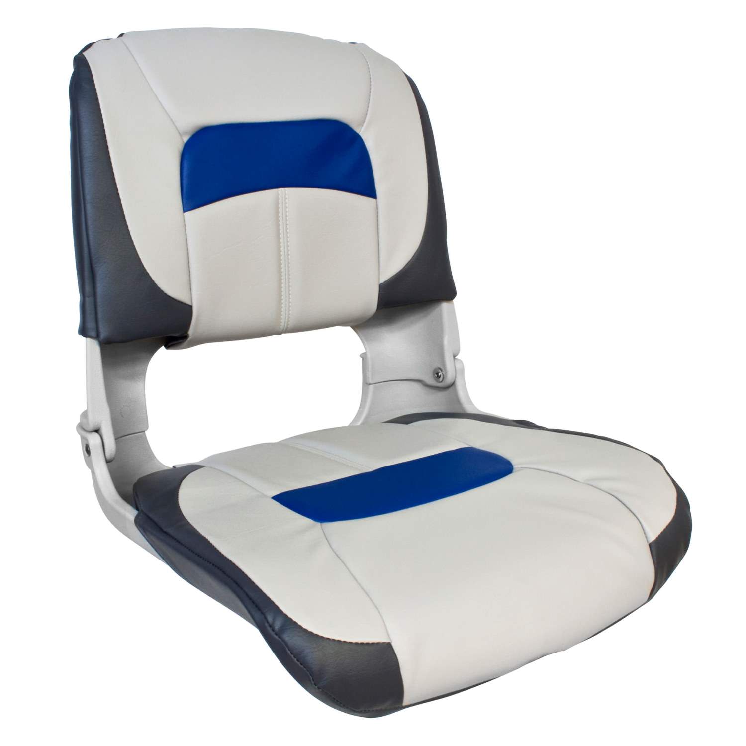 Waterside | Bootstoel | Luxus High Back Comfort Plus | Blauw - Wit - Grijs | 47x46x50cm | Kunststof | Boat Seat  