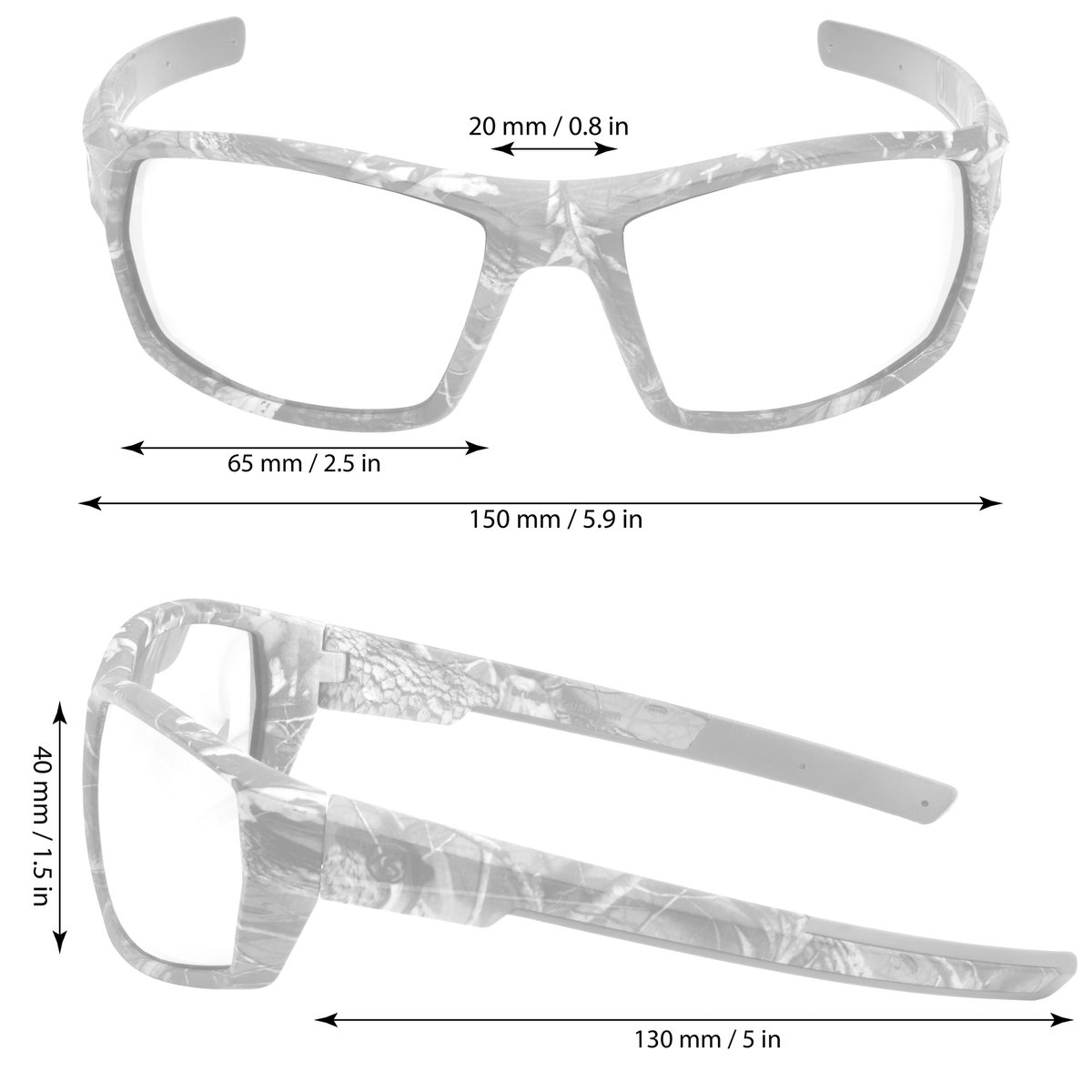 BRUBAKER | Zonnebril | Gepolariseerd | Camouflagemotief | Inclusief Beschermhoes | Donker