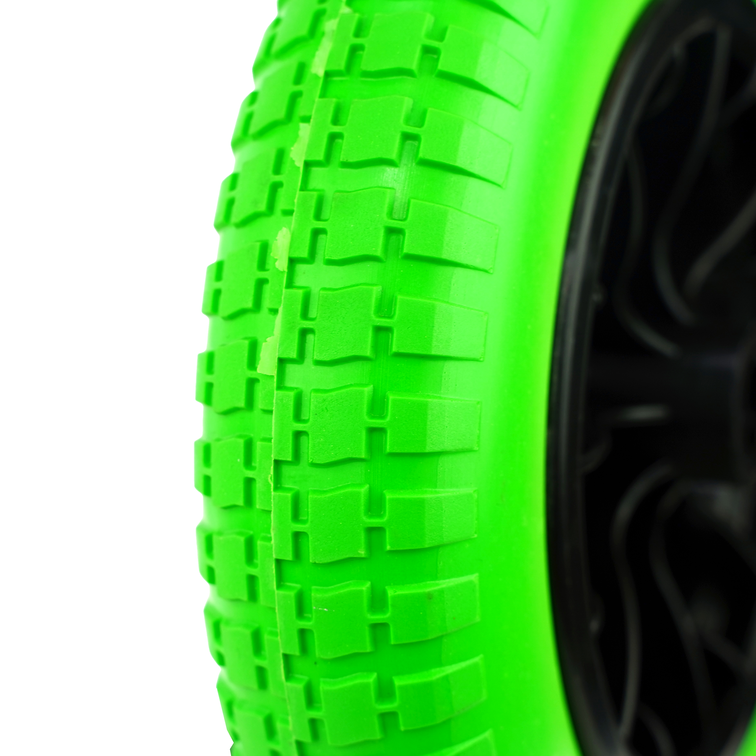 Kruiwagenwiel - PU Anti Lek - 380 x 68mm - Asmaat 14, 16, 20 en 25mm - Groen