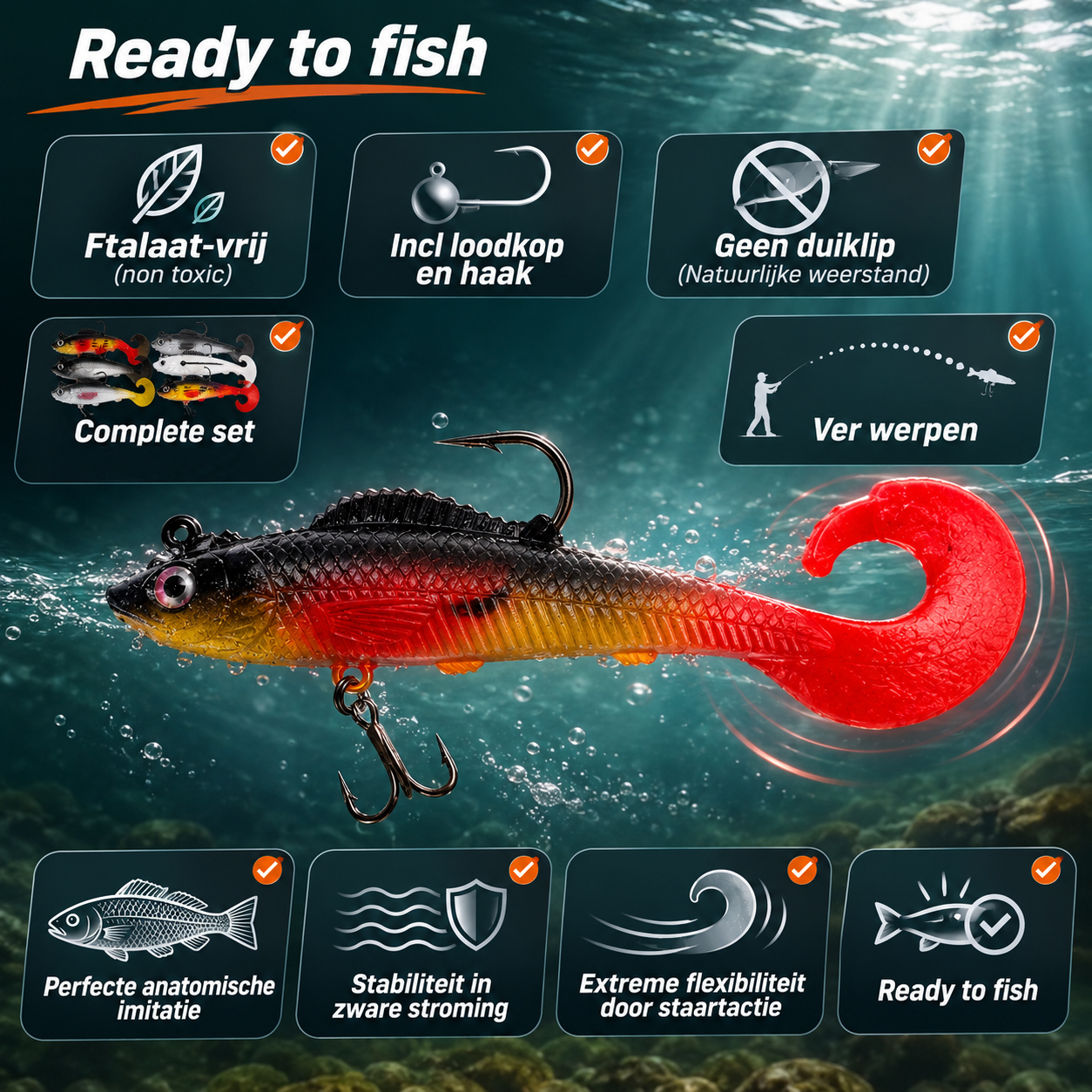 Fish-Xpro Hybrid pike lure kit - 10cm - 10g - Set 5pcs - Incl. tacklebox
