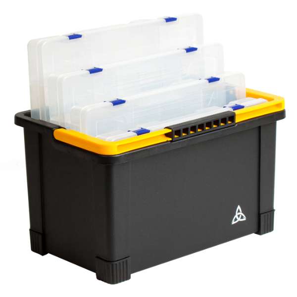 Eurocatch Fishing Plastic Emmer met Tackleboxen | Viskoffer incl. 4x tackle box