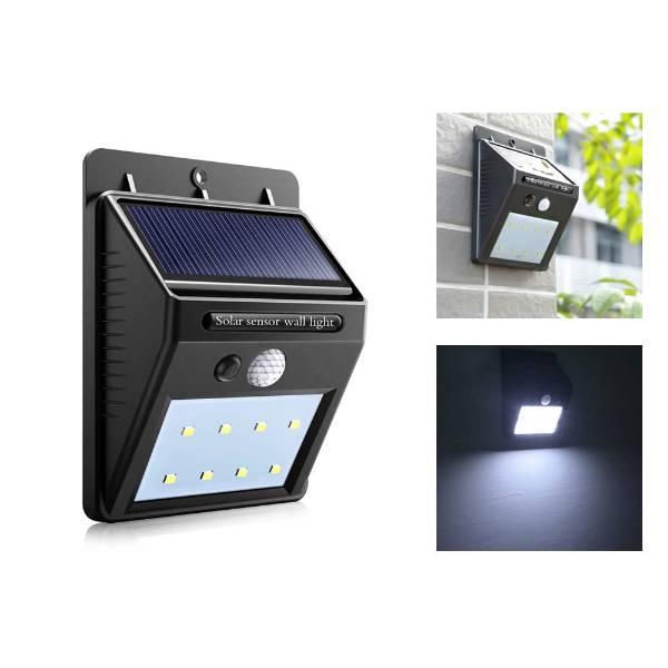 Eurocatch Outdoor Wandlamp | Buitenlamp Zonne-energie met sensor | Solar lamp