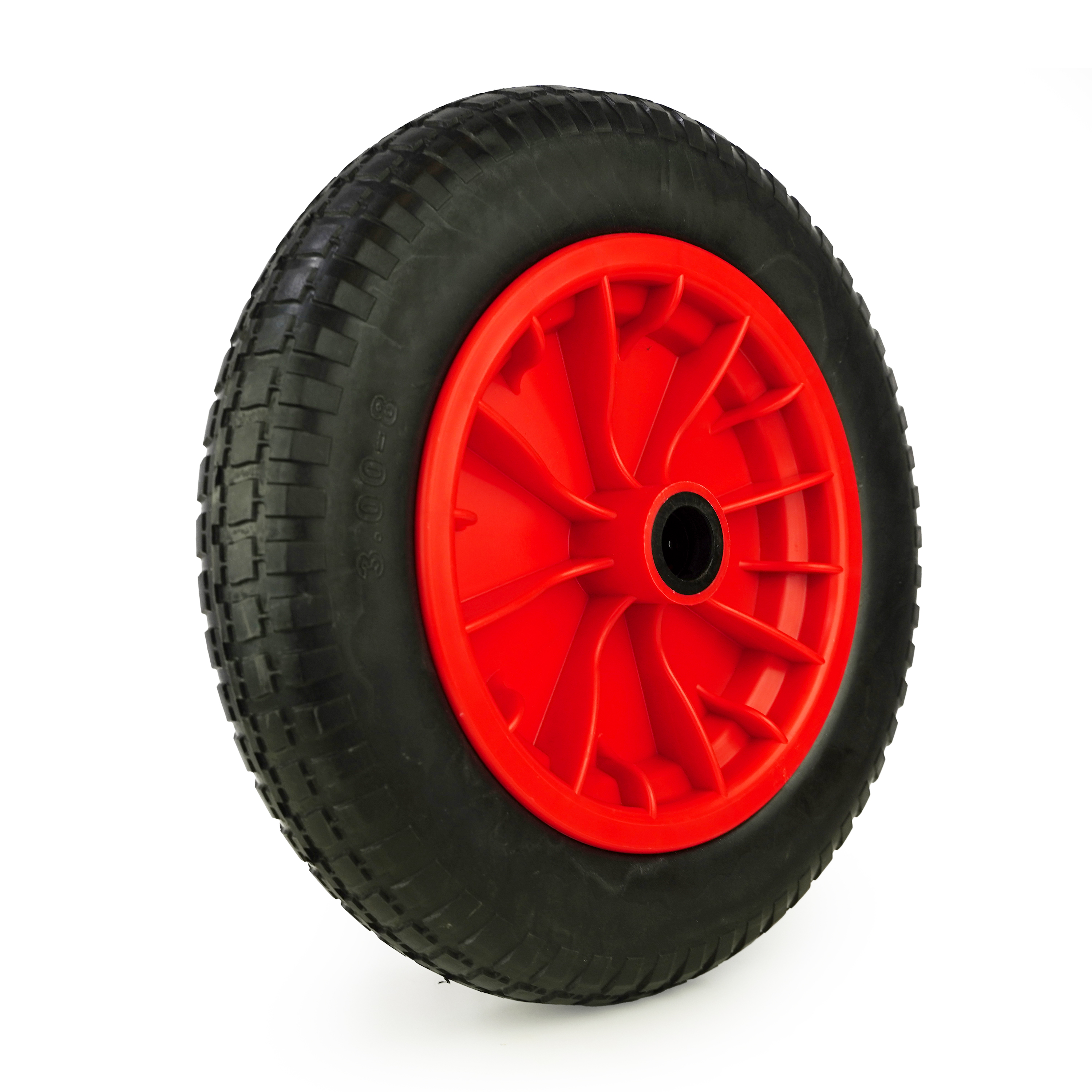 Kruiwagenwiel - PU Anti Lek - 380 x 68mm - Asmaat 14, 16, 20 en 25mm - Zwart