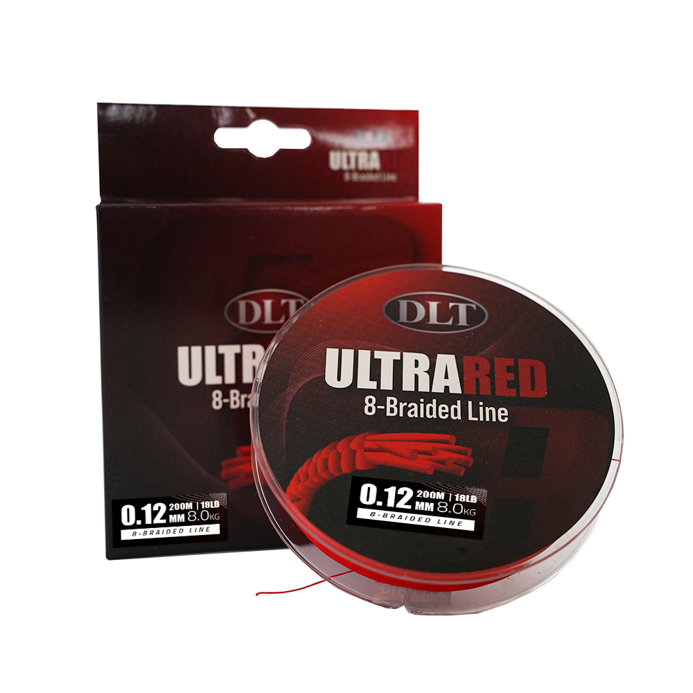 DLT UltraRed-8 Braided Line 200m 0.12mm 8kg | Gevlochten Lijn | 8-Braid