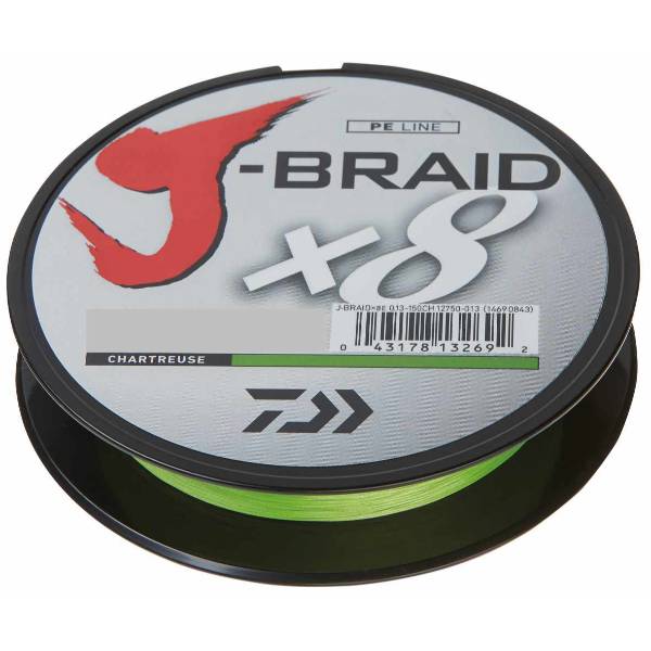 Daiwa J-Braid X8 | Chartreusse | Dyneema |  0.22mm | 300m | 17Kg