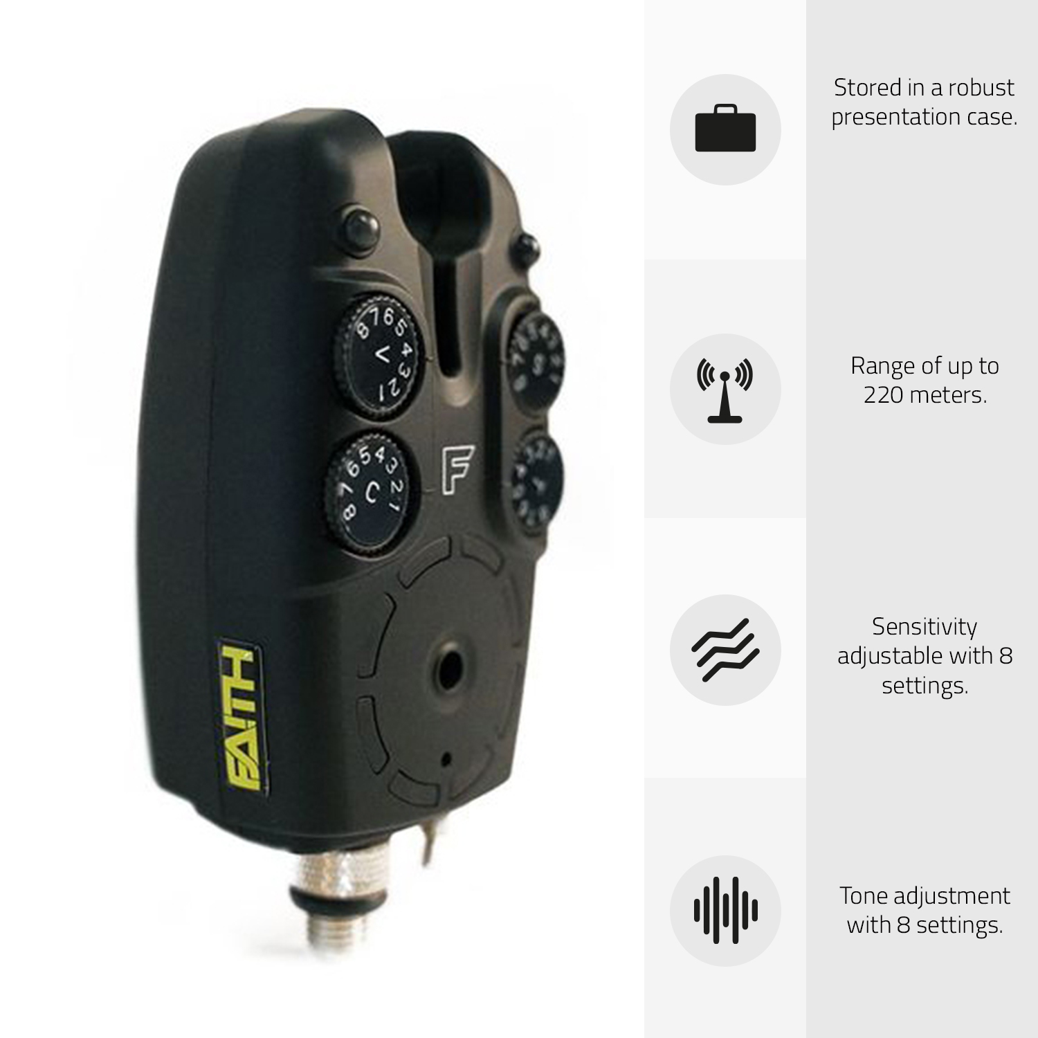 Faith Tronic-c Bite Alarm set 3+1 | Beetmelder set | Incl. Koffer en Ontvanger