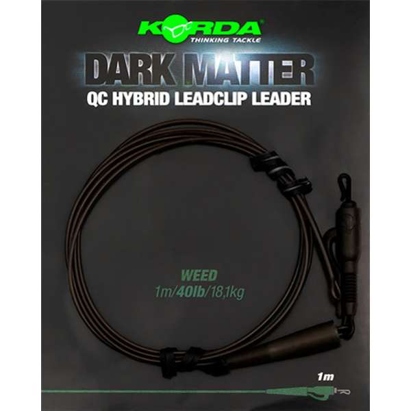 Korda Dark Matter Leader QC Hybrid Clip | Weed | 40lb | 1.00m
