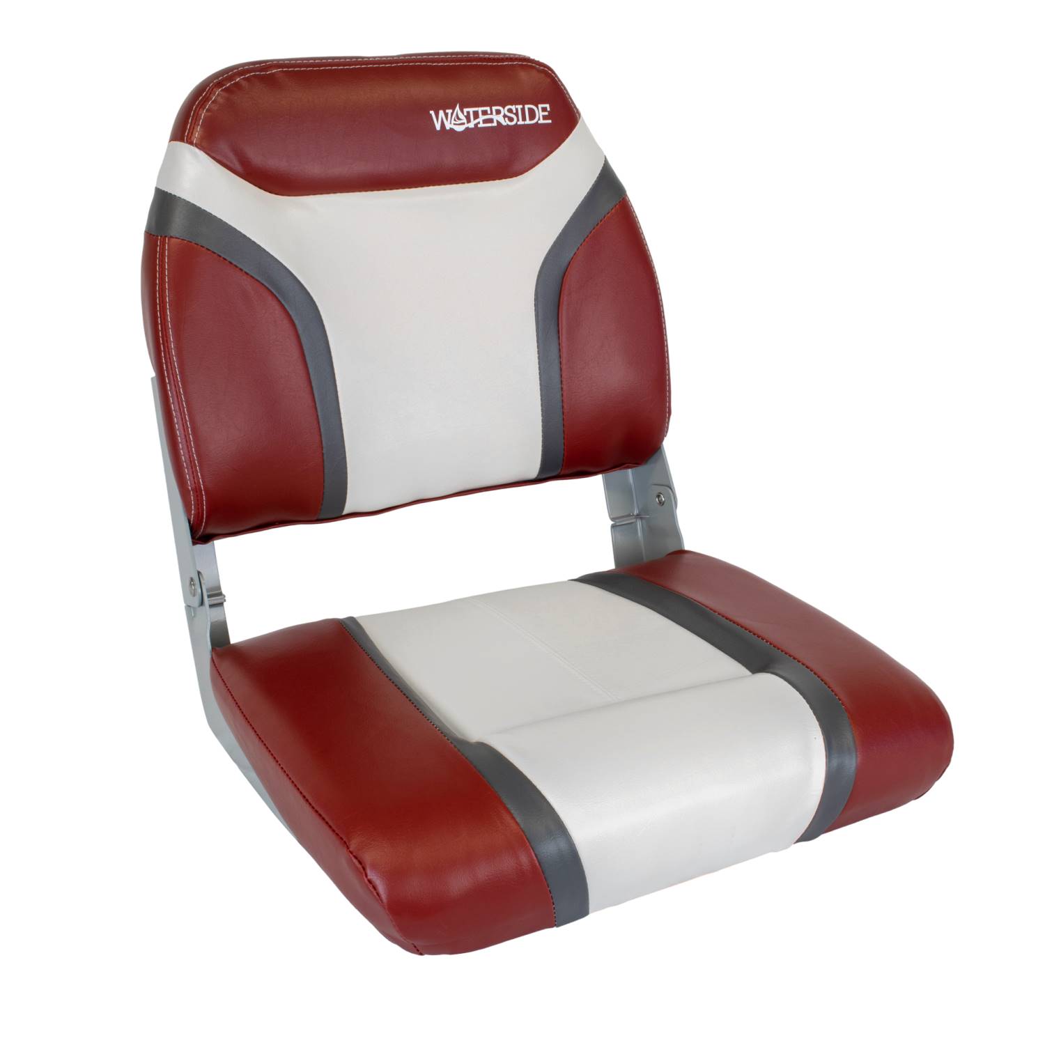 Waterside Captain Deluxe Boatseat | Rood/Wit | Bootstoel