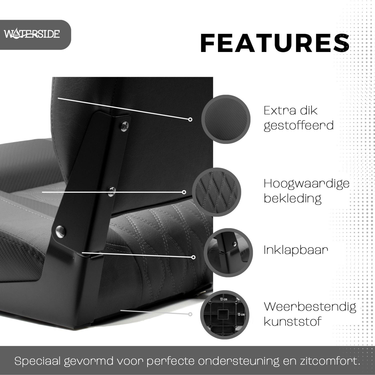 Waterside - Luxus Low Back - Bootstoel - Klark - Dark Series