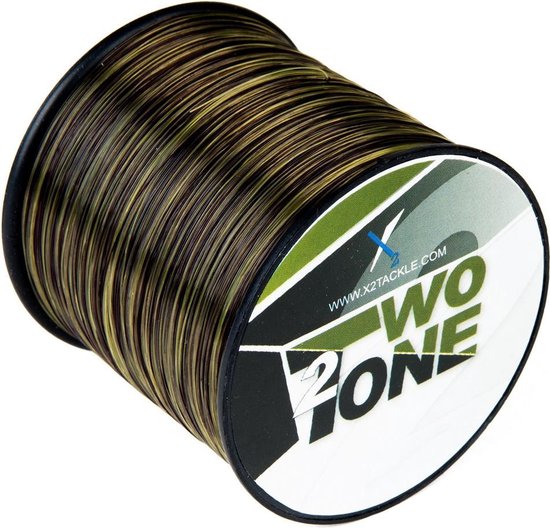 X2 Two Tone | Nylon Vislijn | 0.35mm | 9.1Kg | 1000m | Tweekleurige Karper Vislijn | Camouflage Vislijn | 20Lbs