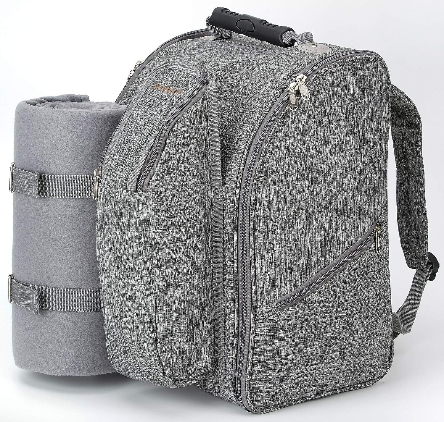  BRUBAKER | Picknickrucksack | 2 Personen | 28x40x22 cm | Wasserdichter Boden | 19 Teile