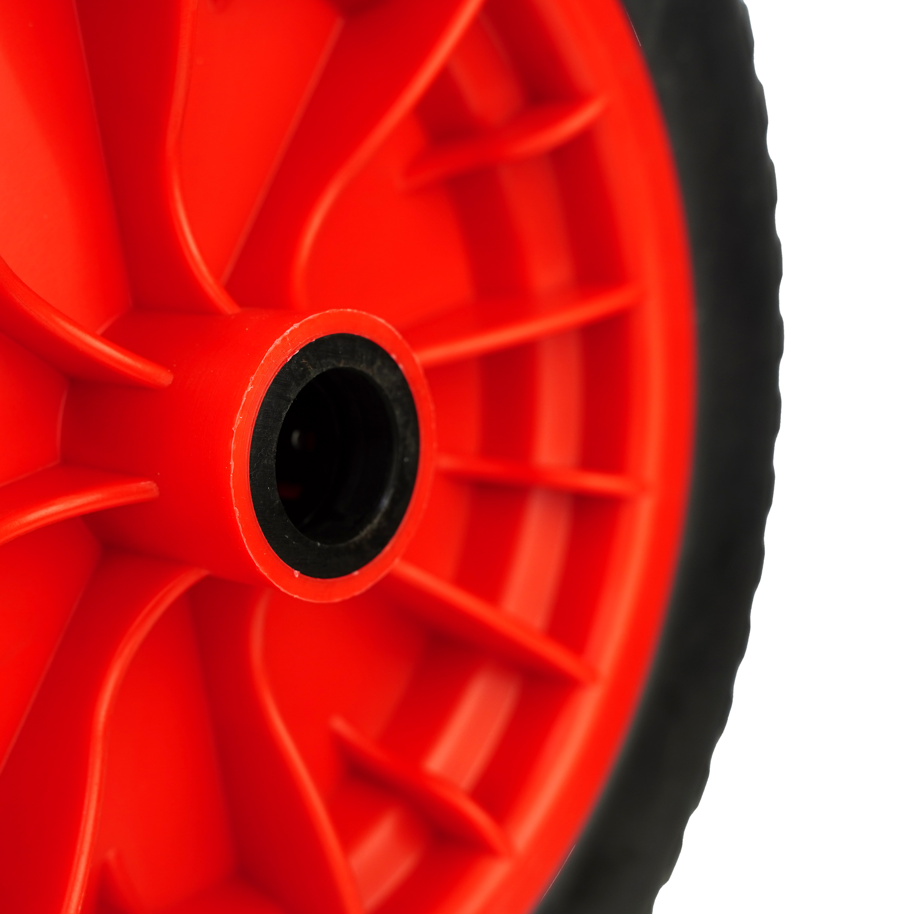 Kruiwagenwiel - PU Anti Lek - 380 x 68mm - Asmaat 14, 16, 20 en 25mm - Zwart