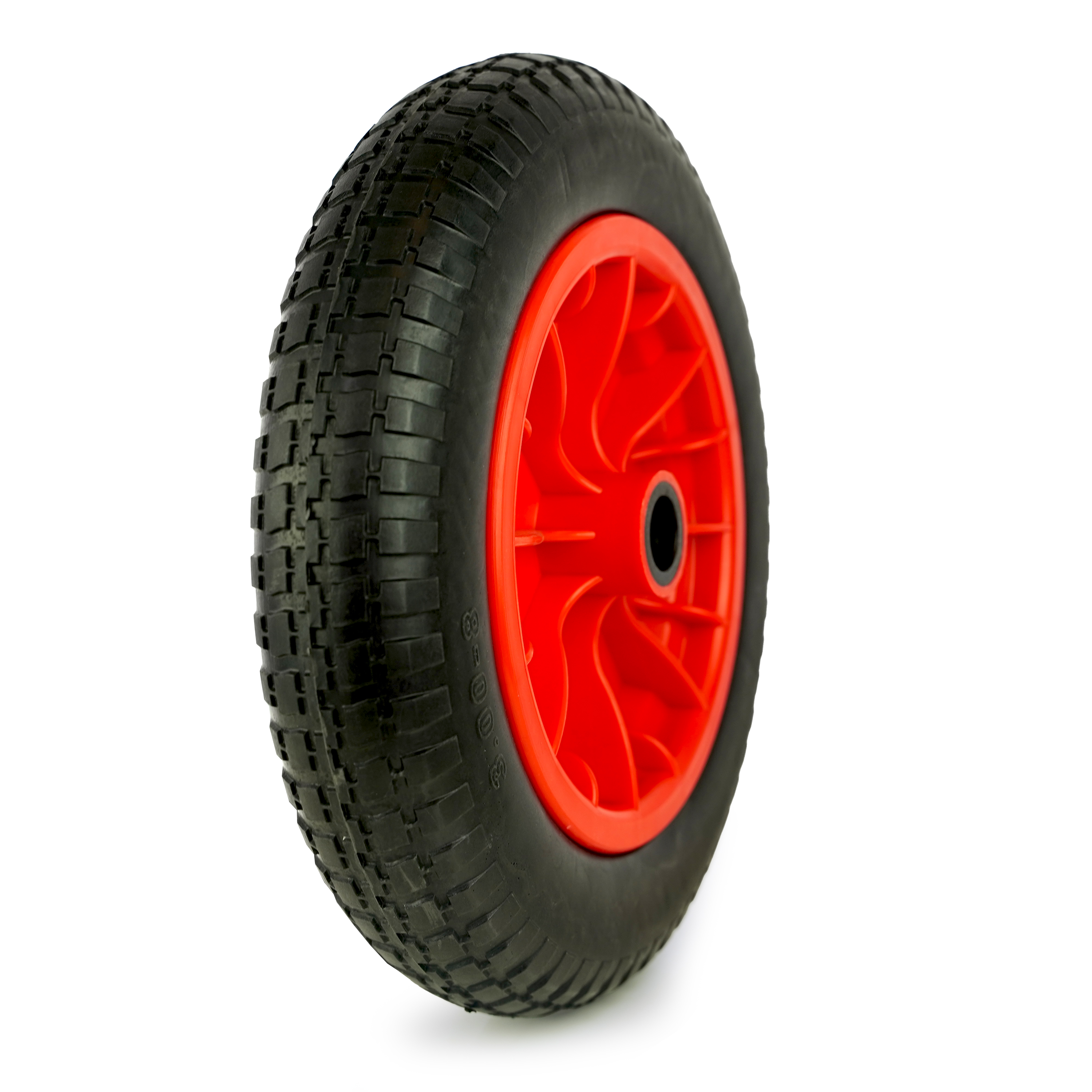 Kruiwagenwiel - PU Anti Lek - 380 x 68mm - Asmaat 14, 16, 20 en 25mm - Zwart