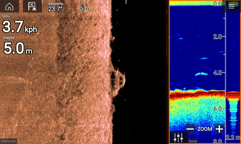 Fishfinder met sidescan