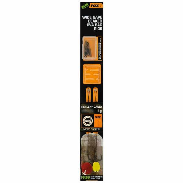 Fox Edges Wide Gape Beaked PVA Ready Rigs | Onderlijn | 25lb | Maat 4