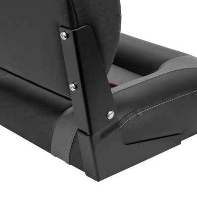 Waterside Luxus Bootssitz mit niedriger Rückenlehne | Schwarz/Grau | Bootssitz