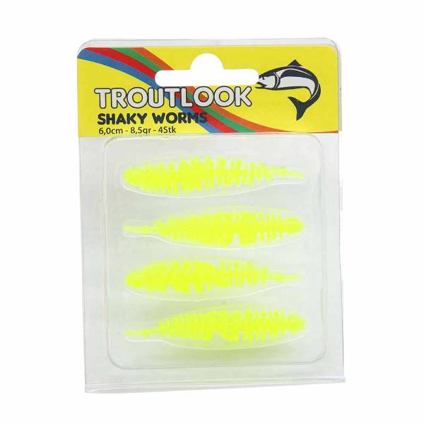 Troutlook Shaky Worms 6.0cm | Neon Chartreuse