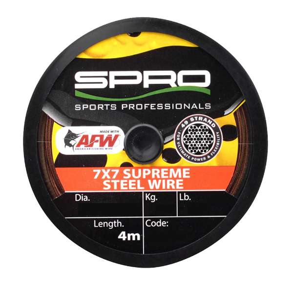 Spro 7x7 AFW Supreme Steel Wire| Onderlijnmateriaal | 0.28mm | 9kg | 4.00m