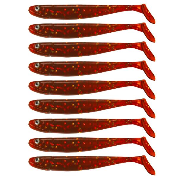 Eurocatch Fishing Jig n Swim Shad | UV Motoroil Glitter | 7.5cm | 9 Stuks
