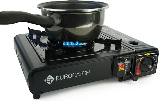 Eurocatch Gas Stove - Kooktoestel op gas -  met 12 gasbussen - Voordeel set 