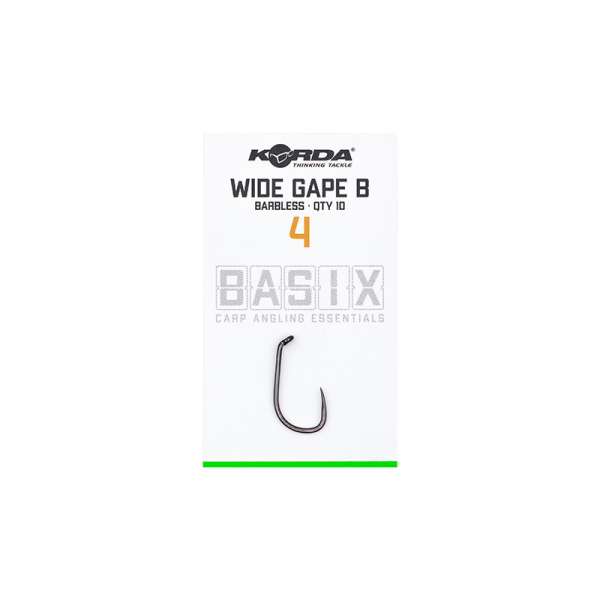 Korda Basix Wide Gape | Barbless | Haak | Maat 4