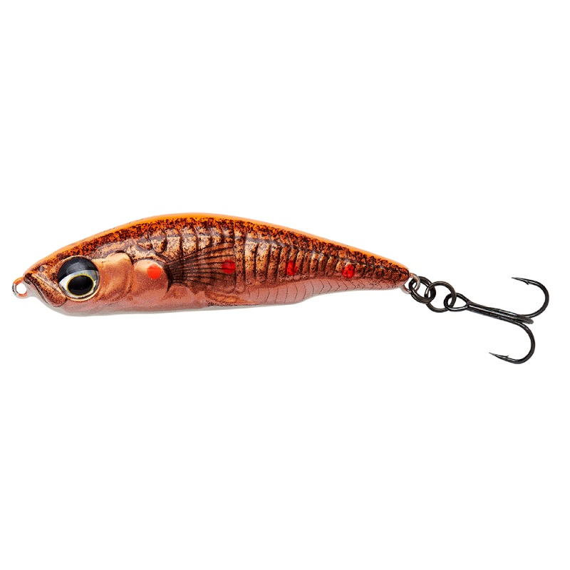 Savage Gear 3D Sticklebait Pencil | Slow Sinking | Flu Orange Copper | 7.5cm | 13g | Plug