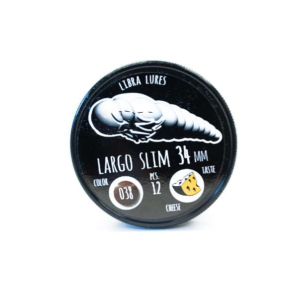 Libra Lures Largo Slim Larve | Brown | 3.4cm | 12 Stuks