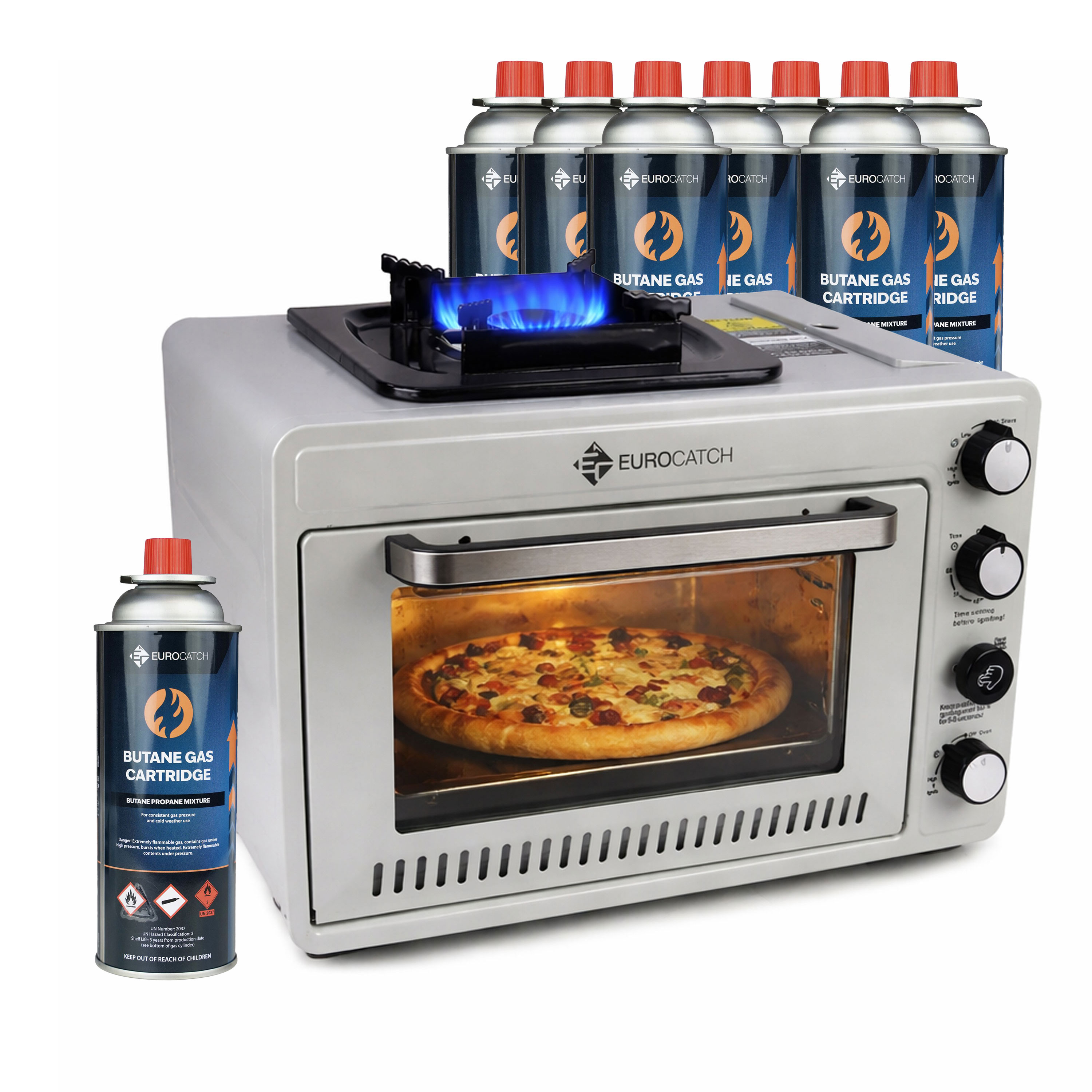 Eurocatch Gas Oven - Portable Camping Oven - 8 Gasbussen
