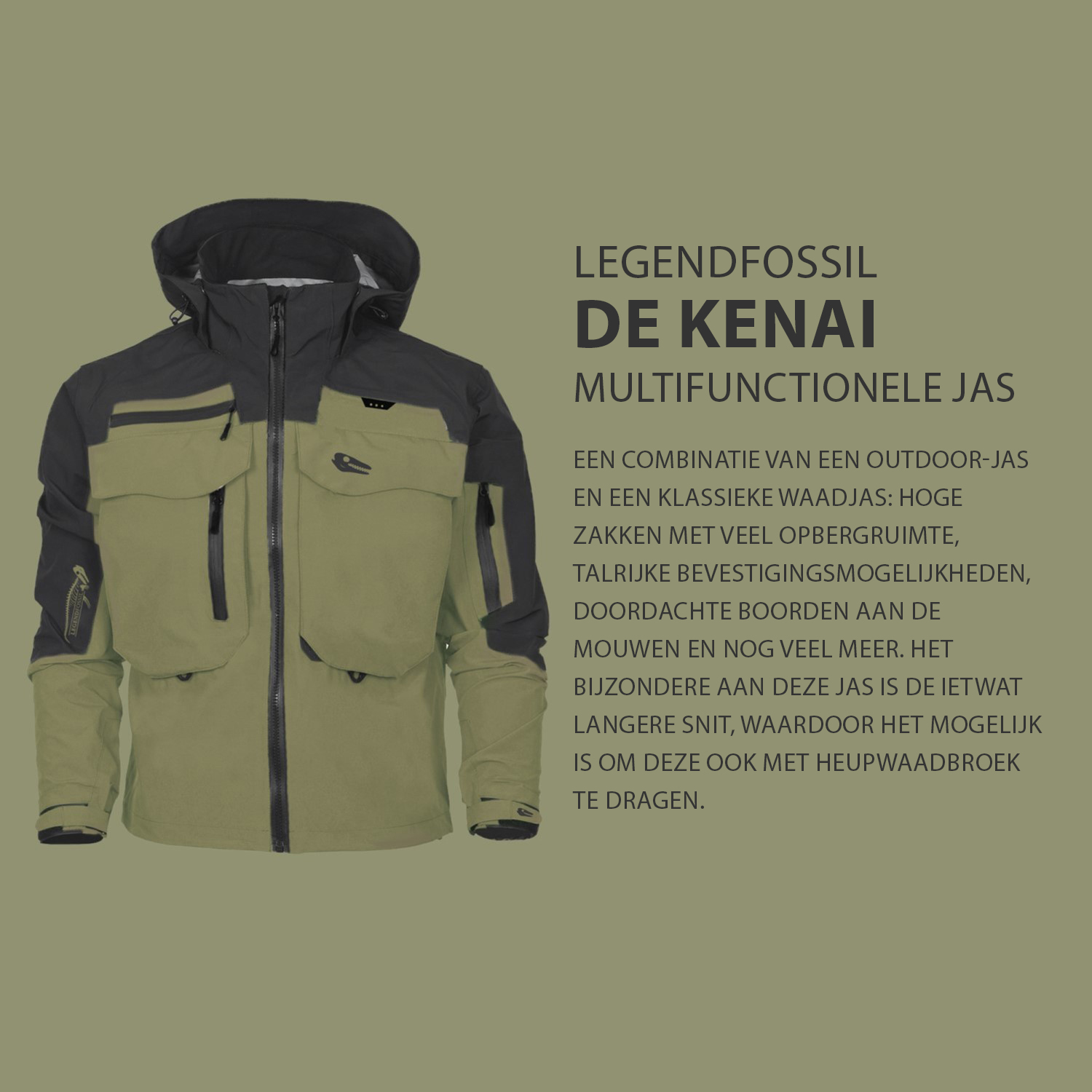 Legendfossil Outdoorjack Kenai - Waterdicht Outdoorjack - Fleecevoering - Winddicht - Desert Black - XL