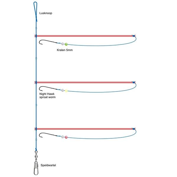 Midnight Moon Platvis Onderlijn | 3x25cm | Maat 2