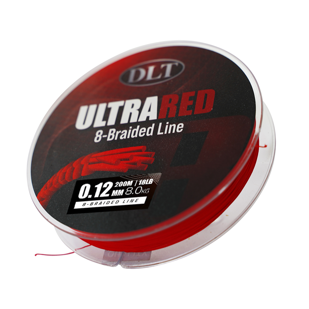 DLT UltraRed-8 Braided Line 200m 0.12mm 8kg | Gevlochten Lijn | 8-Braid