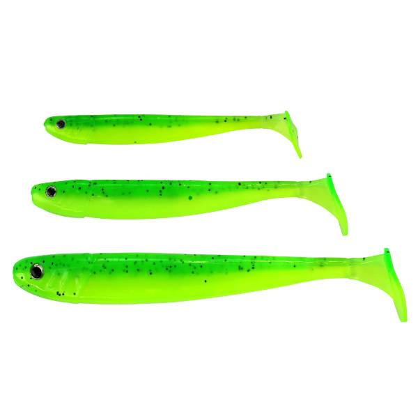 Eurocatch Fishing Jig n Swim Shad | UV Chartreuse Bandit | 7.5cm | 9 Stuks