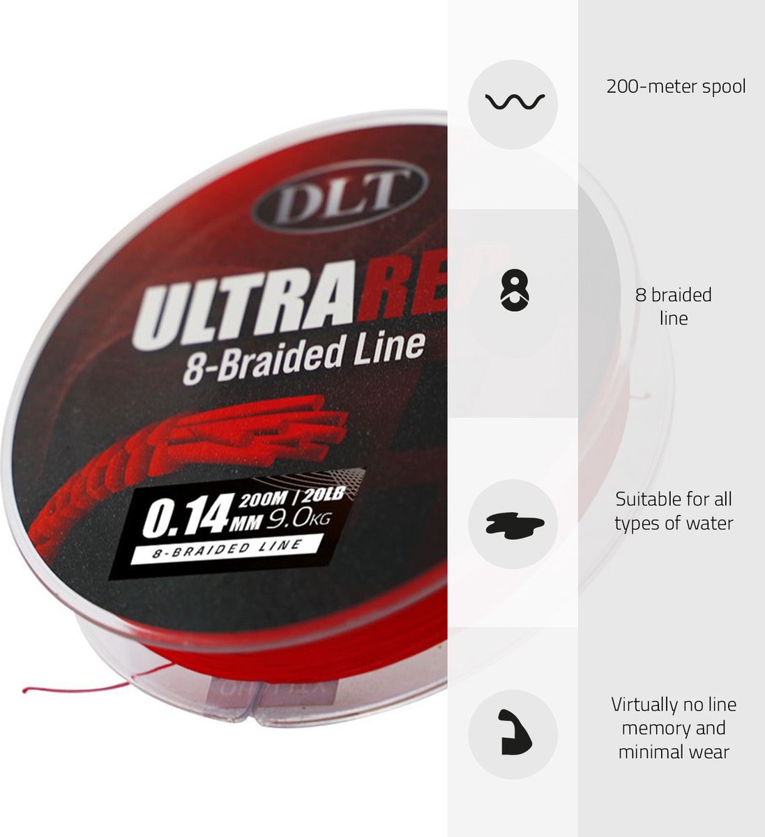 DLT Goliath Allround Spinhengel set 2.10m - 10-40gr - Hengelset - Hengel met Molen en Gevlochten Vislijn