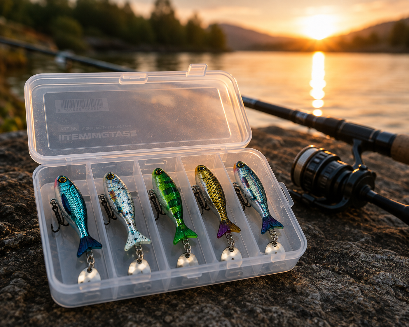 Fish-Xpro LifeMetal Tail Spinner set - 4,5cm - 23g - Set 5pcs - incl Tackle Box