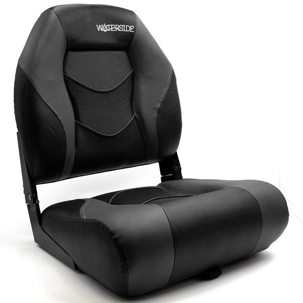 Waterside Luxus Highback Boatseat | Zwart/Grijs | Bootstoel