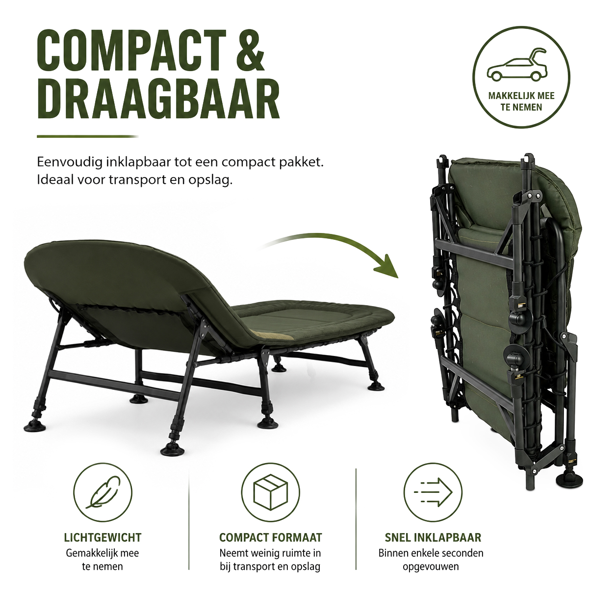 Traxis Flat Bed 6-Leg  - Kampeerbed - Karper stretcher - 6 poten  