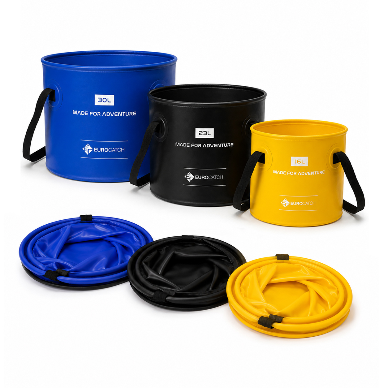 Eurocatch Opvouwbare Emmers - 16L-23L-30L - Set 3 stuks