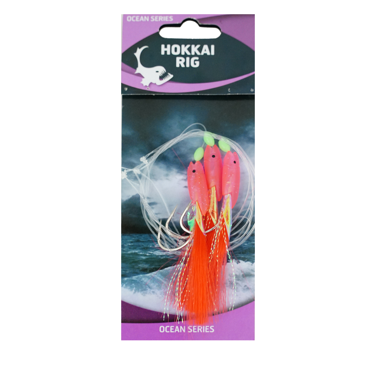 Eurocatch Fishing Hokkai Rig Luminous Red 3-Hook 4/0 Trekkracht 18.8 Kg
