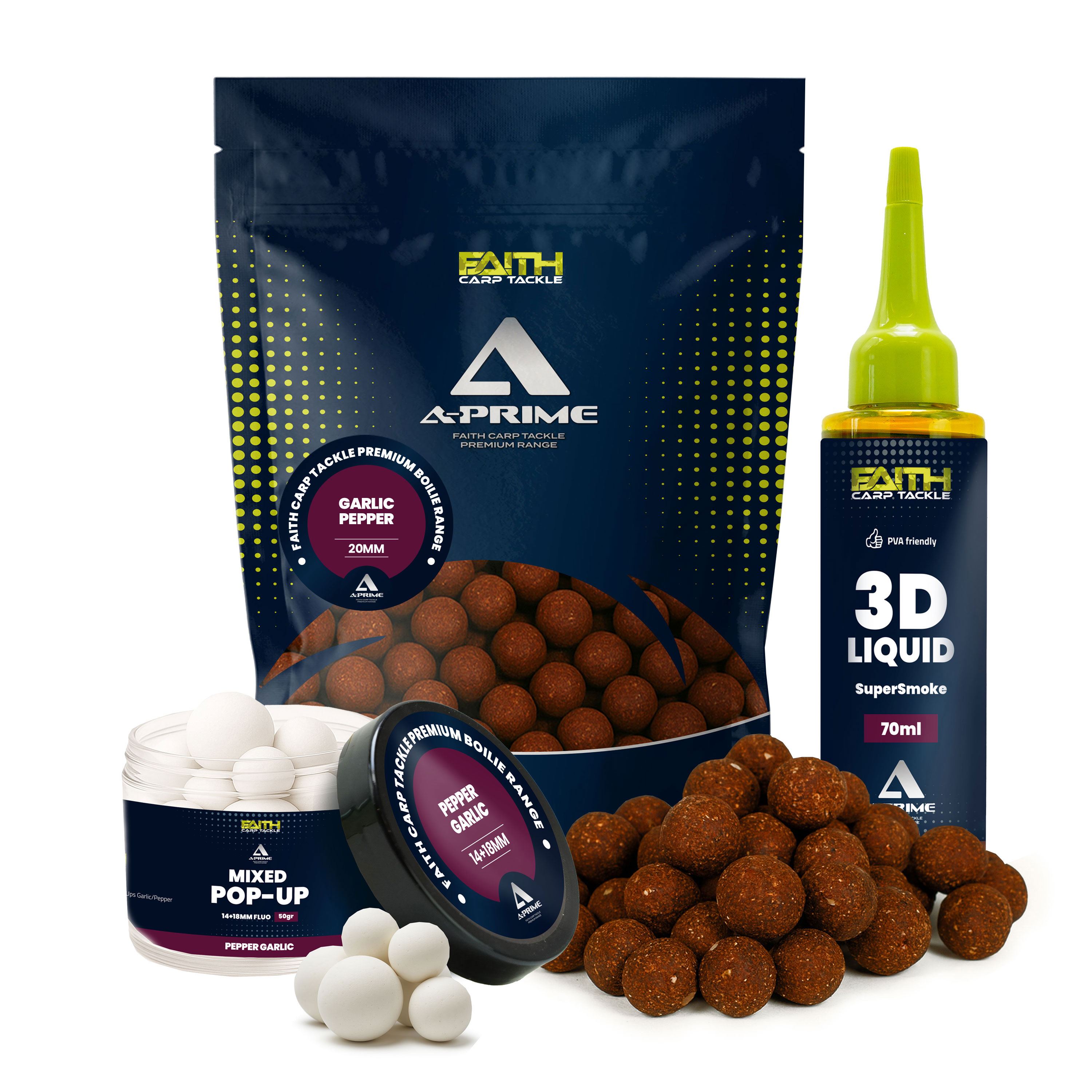 Faith A-Prime Boilie combi deal - Garlic/Pepper