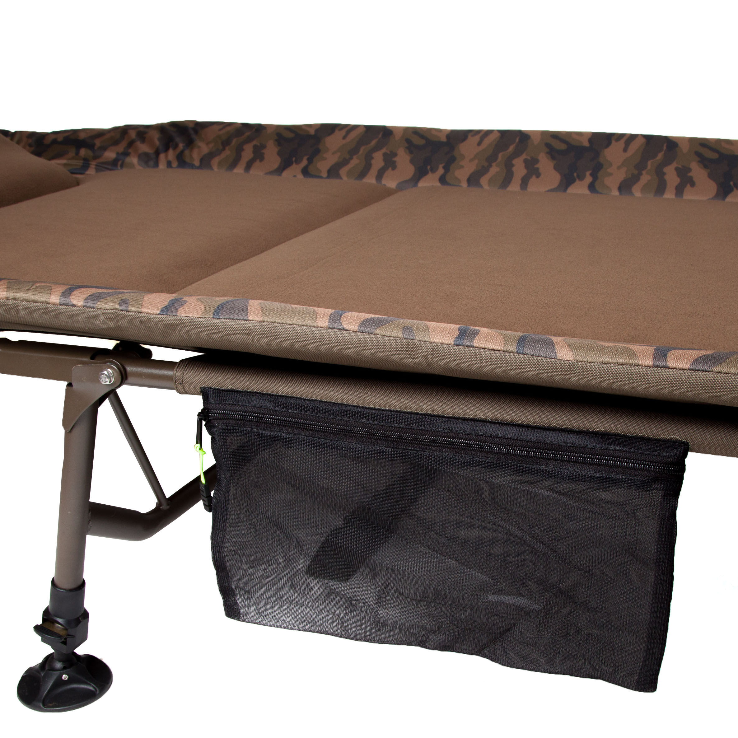 Faith Big Camou Bedchair | Karper Stretcher | 210x100x 85cm | Fleece liggedeelte