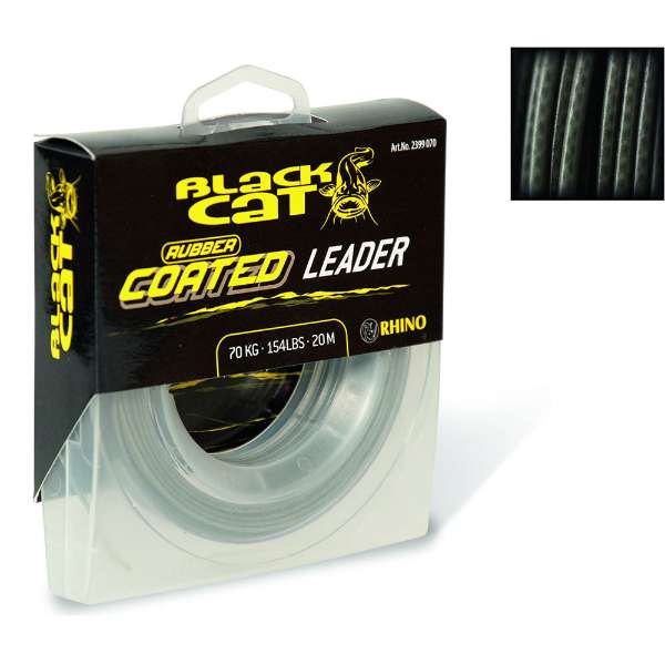 Black Cat Rubber Coated Leader | Onderlijnmateriaal | Grijs | 1.00mm | 100kg | 20m