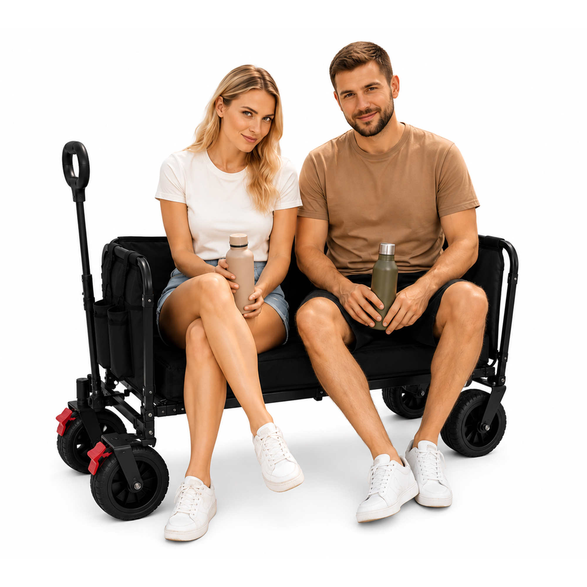 Eurocatch Folding Wagon - Seat&Sofa - 85x53x74cm - Black