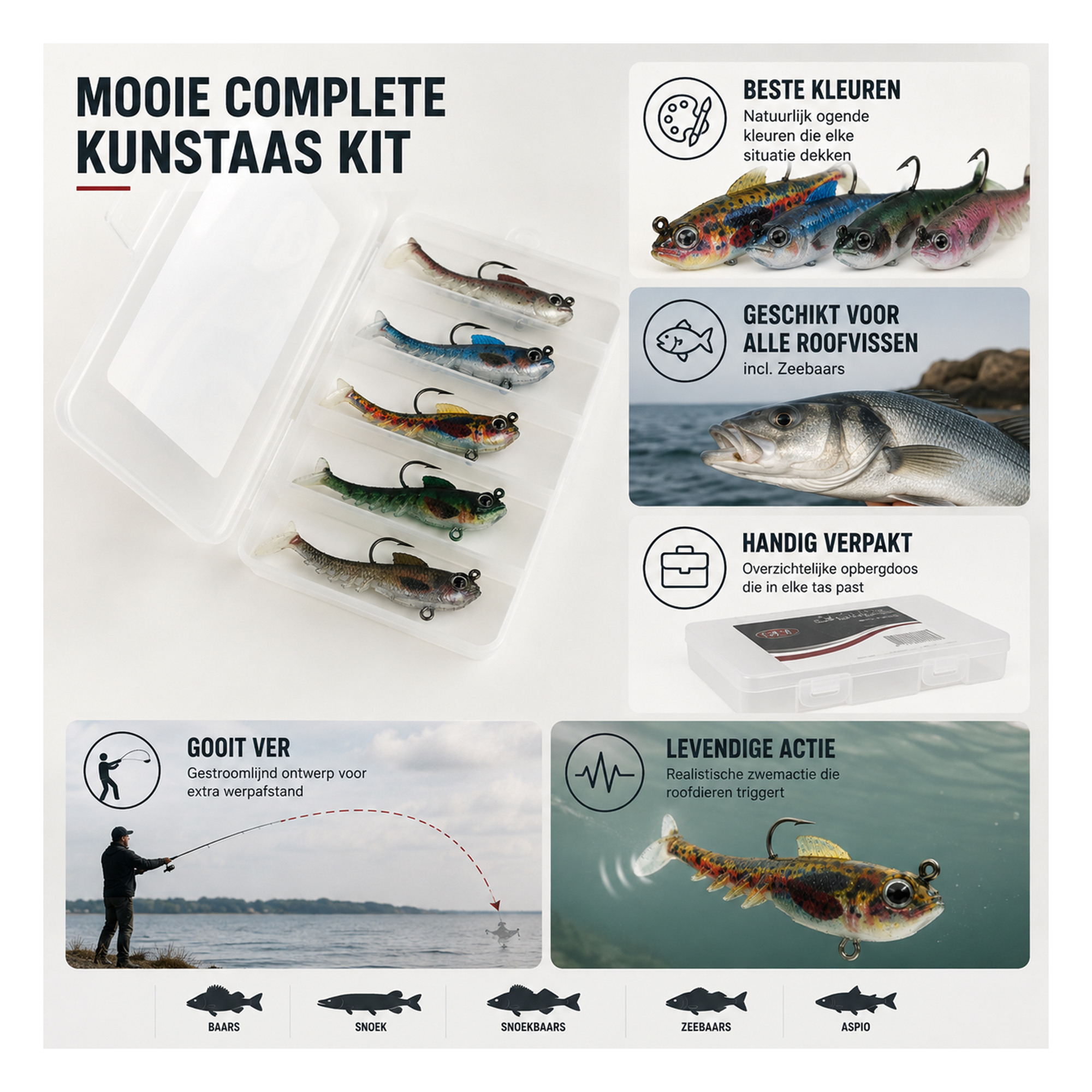 DLT LifeHybrid 10cm -13,5g Set 5pcs incl. Tackle Box