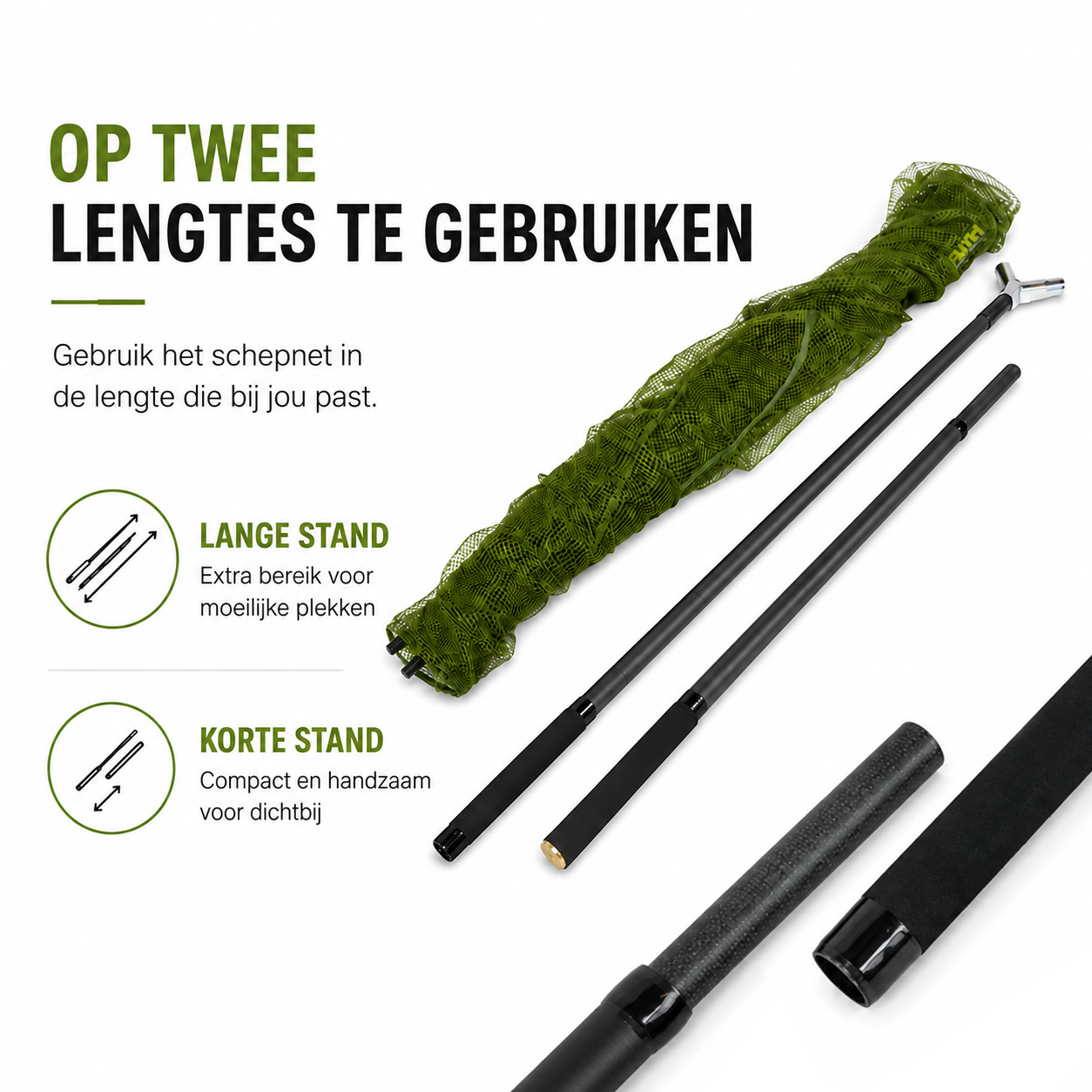 Faith Carp Landing net - 2 Sec. Carbon Handle - 1,80m - incl Double Netfloat