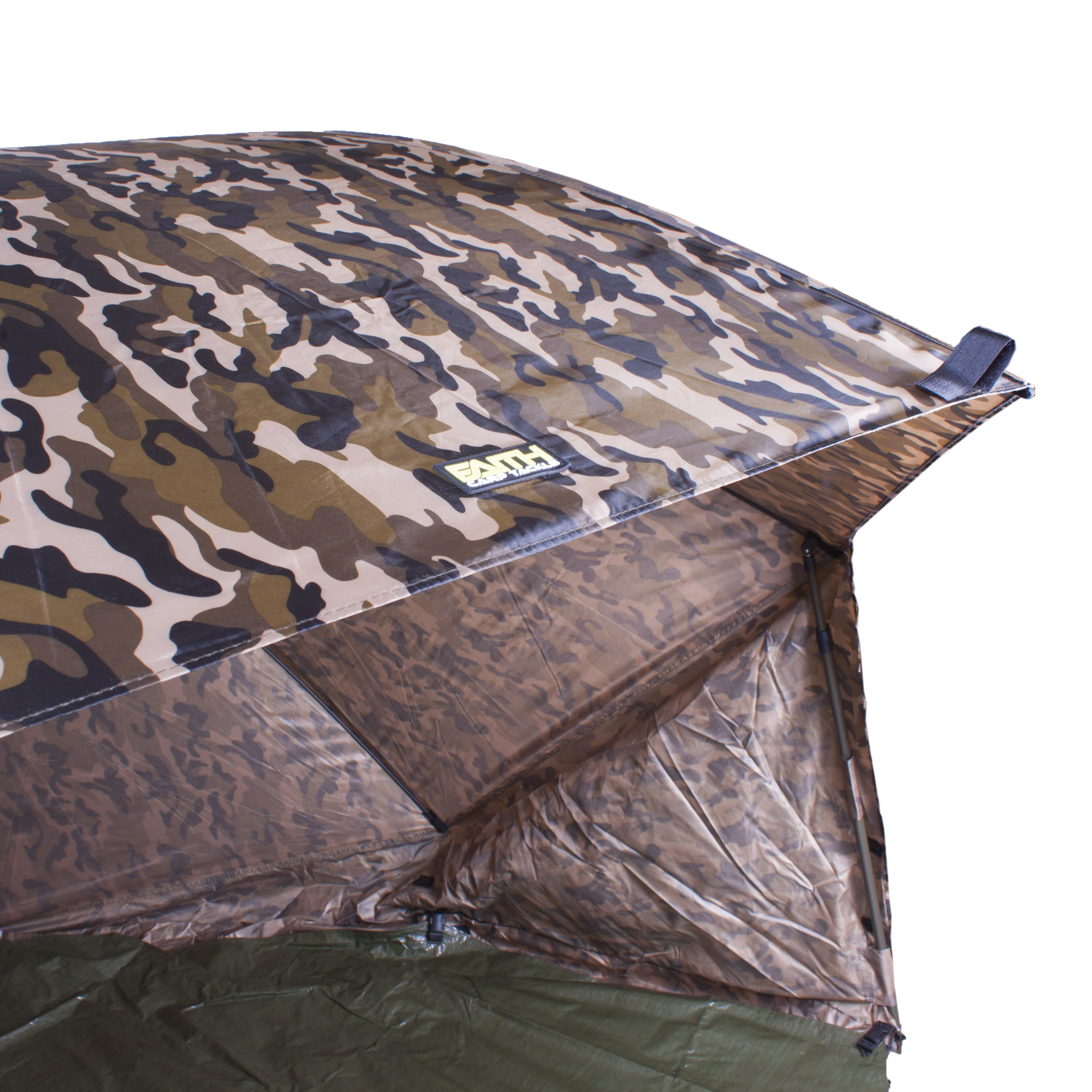 Faith Oval Brolly | 60 Inch | Oval Paraplu | Shelter | Incl. Grondzeil en Stormpalen | 3.00m |  Camouflage 