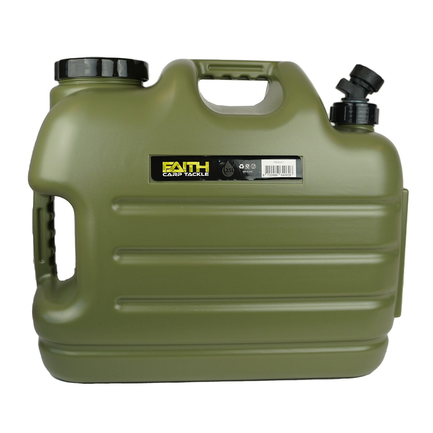 Faith | Jerrycan met Kraan | 25 Ltr | 43x24x35.5cm | Polyethyleen Groen | Voedsel-Veilig