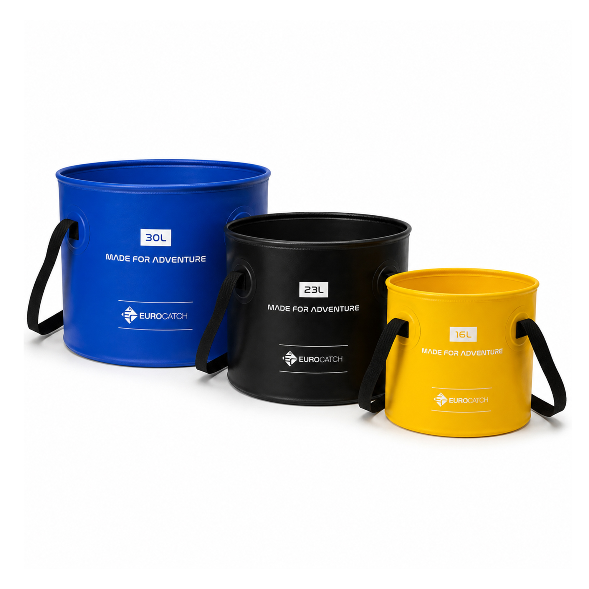 Eurocatch Opvouwbare Emmers - 16L-23L-30L - Set 3 stuks