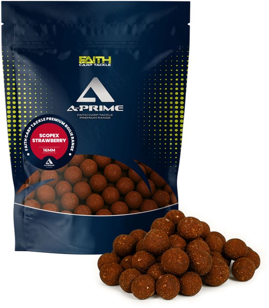 Faith A-Prime Boilie - 5kg - 16mm - Strawberry/Scopex