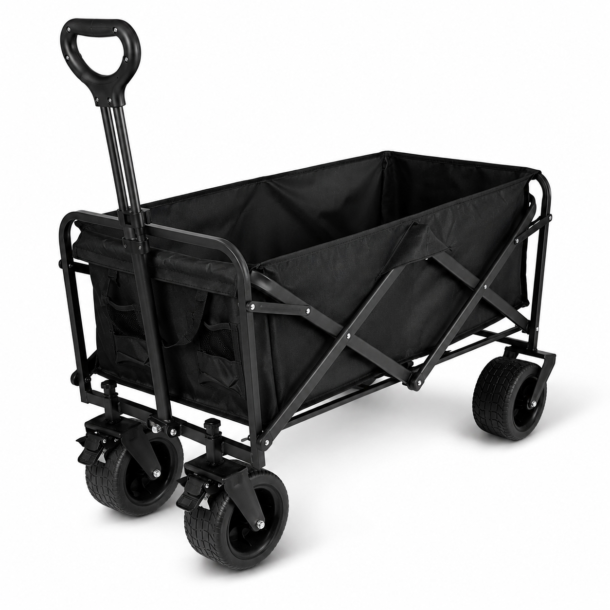 Eurocatch Folding Wagon XL Wide wheels - 88x56x73cm - Black